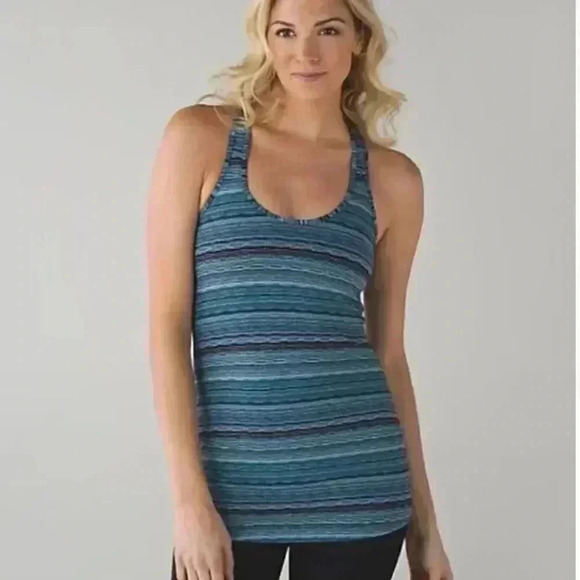 Lululemon Cool  Racerback Naval Blue Sapphire Twist 4 - Picture 1 of 6